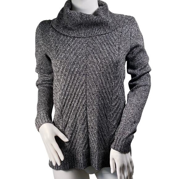 CALVIN KLEIN Blouse Women's Size XS Gray Cowl Neck Sweater Pullover Top - Picture 1 of 5